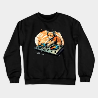 DJ Cat With Headphones - Funny CAT DJ colorful Crewneck Sweatshirt